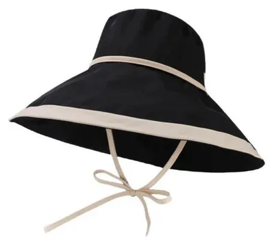 Zdjęcie produktu dla Kapelusz damski z szerokim rondem, ochrona przed promieniowaniem UV, składany, wykonany z poliestru, obwód głowy 56-58 cm