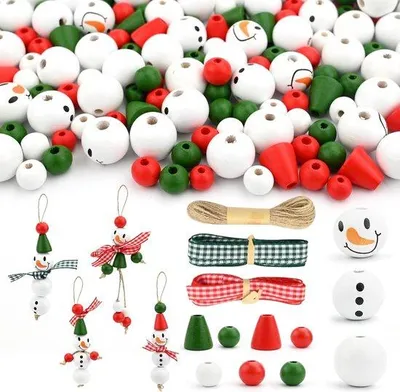 Produktbild von Hölzerne Schneekugel-Ketten - 190 Stück - Holzketten für Schneekugeln zum Basteln für Winter und Weihnachten