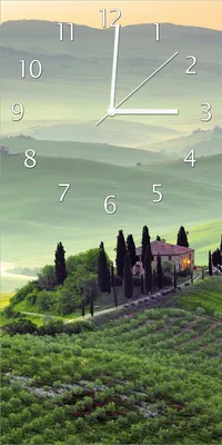 Produktbild von Wallario Design Wanduhr Toskana in Italien aus Echtglas, Größe 30 x 60 cm