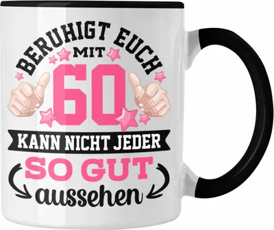 Produktbild von Trendation - 60. Geburtstag Frauen Tasse Geschenk Geschenkidee 60er Geburtstag Spruch Perfektion Mama Mutter Lustiger Spruch Witzig (Schwarz)