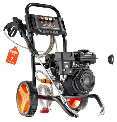 Produktbild von VEVOR Benzin Hochdruckreiniger, 4400 PSI 4,0 GPM, Benzinbetriebener Hochdruckreiniger mit Kupferpumpe, Spritzpistole und Verlängerungsrohr, 5 Schnellwechseldüsen, zum Reinigen von Autos, Häusern, Einfahrten, Terrassen, Vertikal-b, 2900 PSI-a