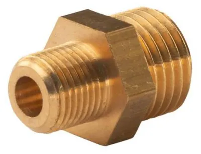 Produktbild von Messing Gewinde-Fitting Reduzierung 1/4' AG (DN8) - 1/8' IG (DN6) - schwere Ausführung