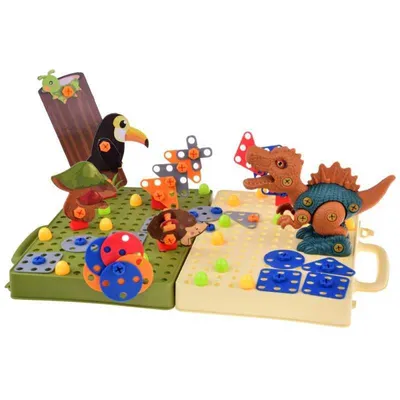 Image de Jeu de construction Dinosaures + tournevis, vis Jokomisiada
