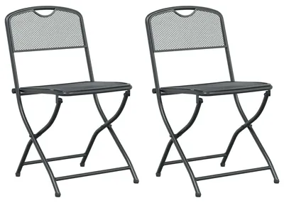 Immagine prodotto di vidaXL Sedie da giardino, 2 pezzi, antracite, 52,5 x 46 x 82 cm, ferro