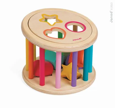 Immagine prodotto di JANOD I Scatola di selezione delle forme in legno Scatola di forme giocattolo in legno per bambini
