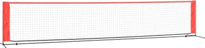 Zdjęcie produktu dla vidaXL Siatka do tenisa czarno-czerwona 500x100x87 cm poliester