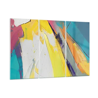 Produktbild von Bilder auf glas - 3 Teile - Deadlock Farben dreidimensional - 105x70cm - Glasbilder - Wandbilder - Bilder - Wanddekoration aus Glas - Glas Bilder - Wandbild auf Glas - GCE105x70-4871