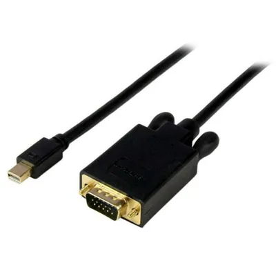 Produktbild von StarTech.com 3m Mini DisplayPort auf VGA Kabel - mDP auf VGA Adapter - St/St - Schwarz, 3 m, mini DisplayPort, VGA (D-Sub), Männlich, Männlich, Gerade