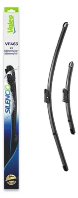 Produktbild von VALEO Silencio Wischer - VF463 - Leistungsstarke, hervorragende Sicht auf der Straße, einfache Montage - originale Flachblätter 650mm/350mm - Vorne - Set mit 2 Wischerblättern - 574663