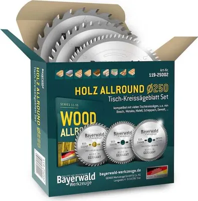 Produktbild von Bayerwald HOLZ ALLROUND Ø250 Tisch-Kreissägeblatt Set