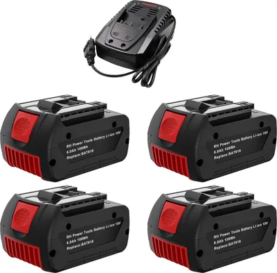 Obrázek produktu pro Náhradní baterie, 18V, kapacita 6000mAh, 4 baterie 1 nabíječka