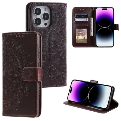 Zdjęcie produktu dla König Design Hülle kompatibel mit Apple iPhone 16 Pro Kunstleder Handyhülle - Handy Case Braun