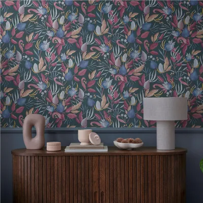 Produktbild von A.S. Creation Vliestapete 10.05 x 0.53 m Livingwalls Florale Tapete Blau 790623 Blätter CosmoLiving by Cosmopolitan