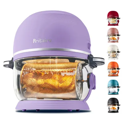 Image de FRITAIRE - LA FRITEUSE À AIR CHAUD NON TOXIQUE ET AUTONETTOYANTE avec un bol en verre de 4,8 L avec tamis à 360º, autonettoyante et sans BPA lavande