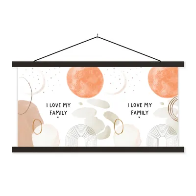 Produktbild von MuchoWow® Textilposter Zitate - Sprichwörter - Ich liebe meine Familie 60x30 cm mit schwarzem Rahmen - Textilien