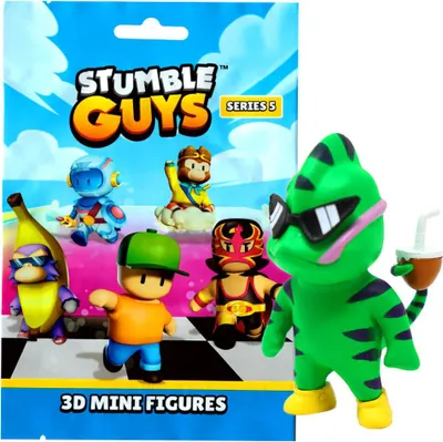 Produktbild von Stumble Guys 3D Sammelfiguren Serie 5 - Chrome - Figur 26. Chamaleon (Farbwechsel)