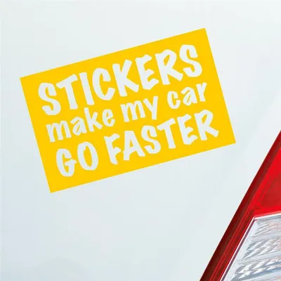 Produktbild von Auto Aufkleber s Make My car go Faster schneller 16x10 cm Gelb Sticker Heckscheibenaufkleber