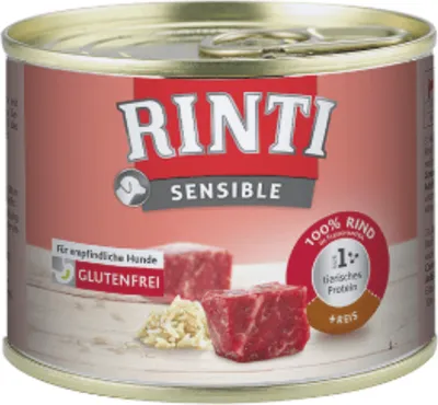 Produktbild von RINTI Sensible, Adult, jede Rasse, Rind, Reis, 185 g, Ohne Soja