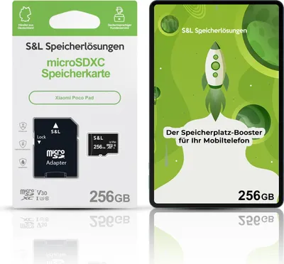 Produktbild von microSD Speicherkarte S&L für Xiaomi Poco Pad - Speicherkapazität: 256 GB