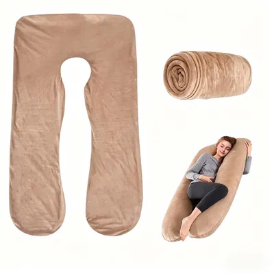 Immagine prodotto di Omgoods - Copertura per cuscino a forma di U, ideale per la gravidanza, dimensioni 140 x 80 cm