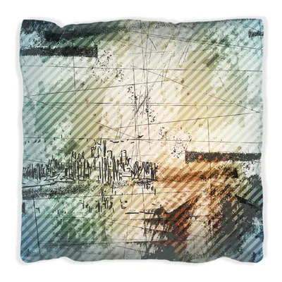Produktbild von Wallario Premium Kissen, weiche Oberfläche, mit Motiv Grunge Stil  Streifen Schrift und Muster, Größe: 30 x 30 cm, mit weißer Rückseite