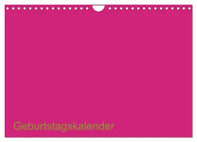 Immagine prodotto di Calendario di compleanno fai da te rosa / Calendario di compleanno (calendario da parete 2027, formato A4 orizzontale), calendario mensile CALVENDO