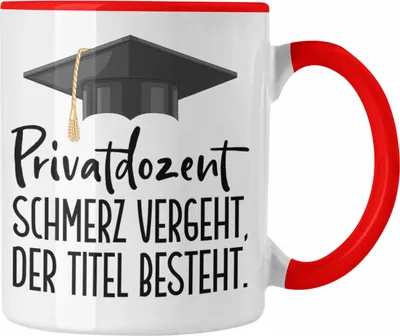 Produktbild von Trendation - Privatdozent Tasse Geschenk Lustiger Spruch (Rot)