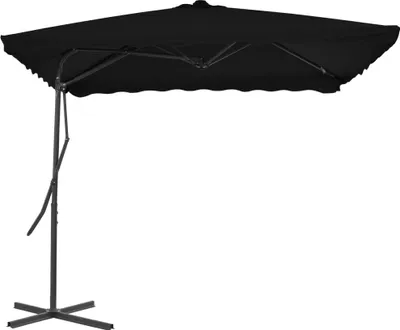 Produktbild von vidaXL Sonnenschirm mit Stahl-Mast 250x250x230 cm Schwarz
