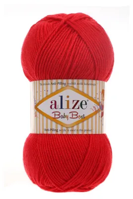 100g Strickgarn ALIZE Baby Best 56 rot Babywolle