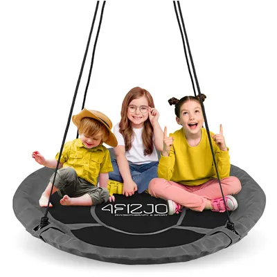 Produktbild von 4FIZJO Storchennest Schaukel XXL 120 cm, Kinderschaukel, Garten Nestschaukel, Outdoor Gartenschaukel, bis 160 kg, grau