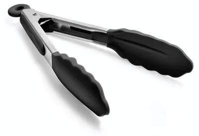 Produktbild von Küchenzange mit Silikonenden, hitzebeständig bis 315°C, 18 cm, Schwarz