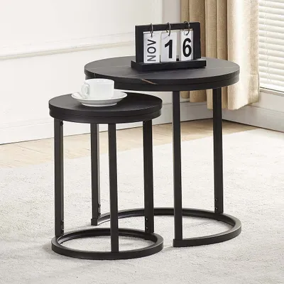Image de Milton & Oldbrook Ensemble de tables d'appoint Skara Noir