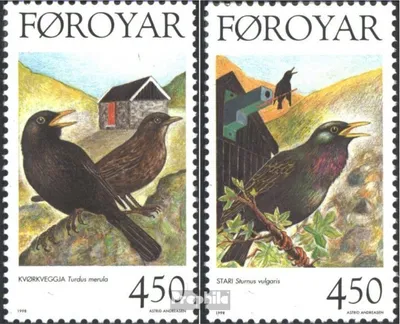 Produktbild von Briefmarken Dänemark - Färöer 1998 Mi 332-333 (kompl.Ausg.) postfrisch Standvögel I