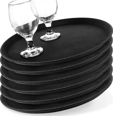 Produktbild von Vilde | Serviertablett - Schwarz - 35 cm - 6 Stück - Antirutsch - Gastronomie-Tablett