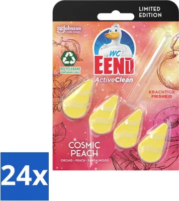 Obrázek produktu pro Toaletní kachna - Active Clean Cosmic Peach - Toaletní blok - Ovocná broskvová vůně - 38 gr - výhodné balení - 24 kusů