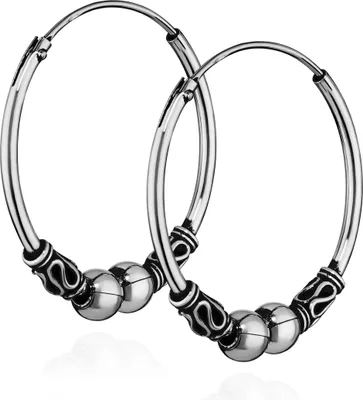 Produktbild von Paar 925 Sterling Silber Keltische Celtic Gothic Creolen 20mm 7280