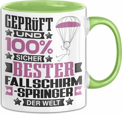 Produktbild von Fallschirmspringer Geschenk Lustiger Spruch für Fallschirmspringer Geschenkidee Bester Fallschirmspringer Der Welt (Grün)