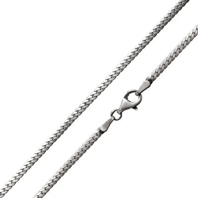 Produktbild von MATERIA 925 Silber Panzerkette Herren Damen - flache Kette 2mm in 40 45 50 55 60 70cm antik geschwärzt in Etui