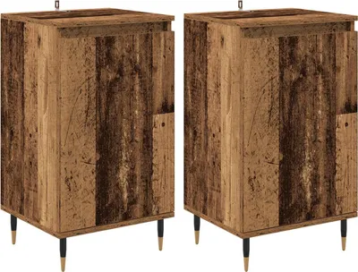 Produktbild von Sideboard 2 pcs Altholz 40 x 35 x 70 cm Verbundholz und Eisen