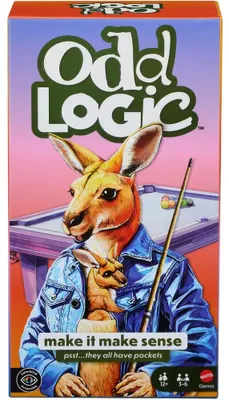 Produktbild von Mattel Games Odd Logic Familienpartyspiel für Tweens, Teens, Erwachsene und lustige Spieleabende für 3–6 Spieler ab 10 Jahren, Brettspiel, Party, 12 Jahr(e)