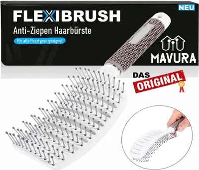 Produktbild von FLEXIBRUSH Anti-Ziepen Haarbürste Detangler Bürste Kopfmassage Kamm Entwirren