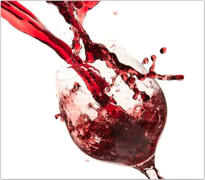 Produktbild von Spritzschutz Herdabdeckplatte Schneidebrett aus Glas Rotwein ins Glas 1-Teilig (60x52cm)