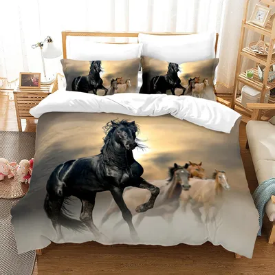 Obrázok produktu pre Sada prikrývok z mikrovlákna, 220 x 240 cm, s motívom koní