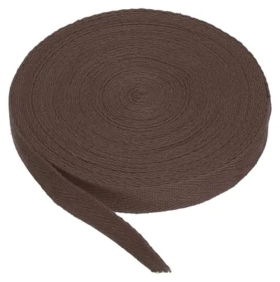 Baumwoll-Twillband, 15 mm, 9 m, dunkelbraun