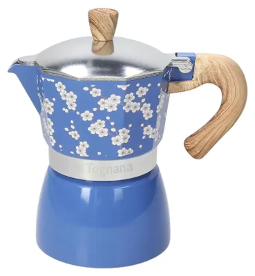Espressomaschine für 6 Tassen, Aluminium, Blau, 380 ml