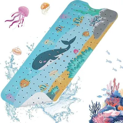 Produktbild von Famanu Badmatte Antirutsch für Kinder mit Saugnäpfen - 100 x 40 cm