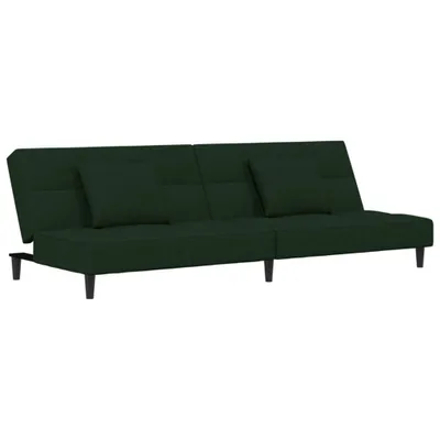 Produktbild von Schlafsofa 2-Sitzer mit 2 Kissen Dunkelgrün Samt