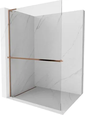 Produktbild von Mexen Kioto+ L Duschwand mit Regale Walk-in 80 x 200 cm, transparent, roségold - 800-080-123-60-00