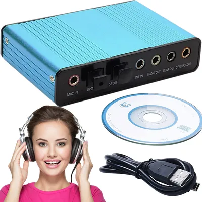Obrázok produktu pre Externá zvuková karta USB 7.1 5.1 Adaptér USB Soundbox s pripojením SPDIF Didital Audio pre slúchadlá Zosilňovač mikrofónu Zvuková karta pre PC Blue Retoo