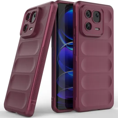 Produktbild von Xiaomi 13 Hülle, Weich TPU Silikon Stossfest Anti-rutsch Schutzhülle für Xiaomi 13 bordeaux